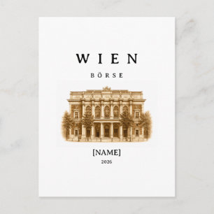 Personalized Vienna Stock Exchange Name & Year Postcard