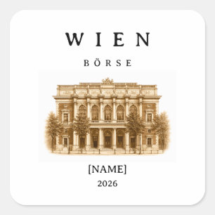Personalized Vienna Stock Exchange Name & Year Square Sticker