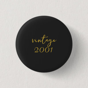 Personalized Vintage 2001 T-Shirt 3 Cm Round Badge