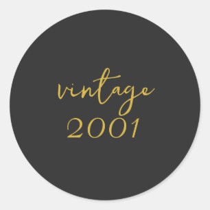 Personalized Vintage 2001 T-Shirt Classic Round Sticker
