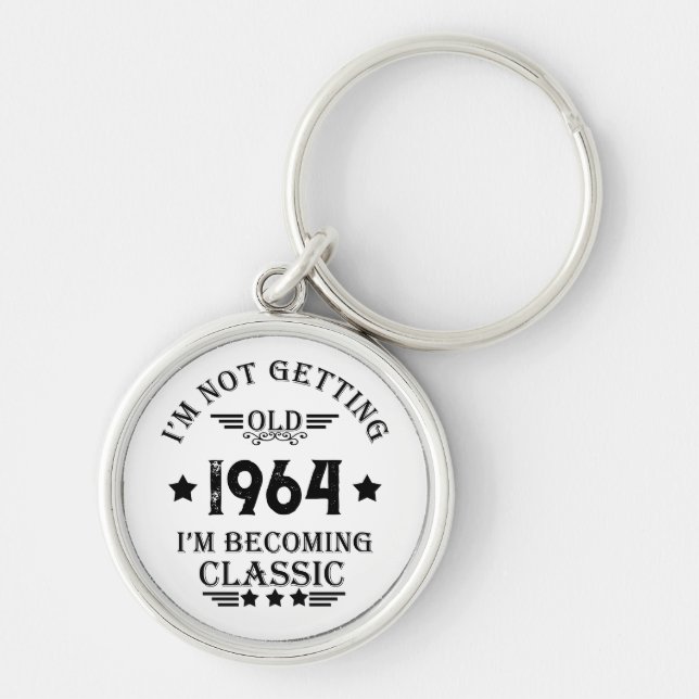 Personalized vintage 60th birthday gifts key ring (Front)