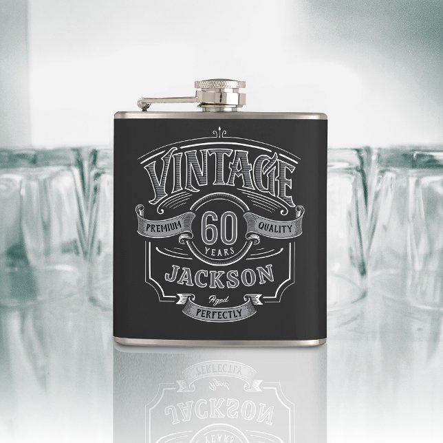 Personalized Vintage Aged To Perfection Birthday Hip Flask (Personalized Vintage Aged To Perfection Birthday Flask)