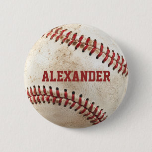 Personalized Vintage Baseball 6 Cm Round Badge