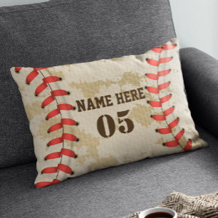 Personalized Vintage Baseball Name Number Retro Decorative Cushion