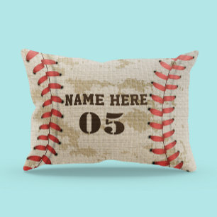 Personalized Vintage Baseball Name Number Retro Pillowcase