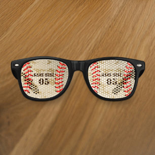 Personalized Vintage Baseball Name Number Retro Sunglasses