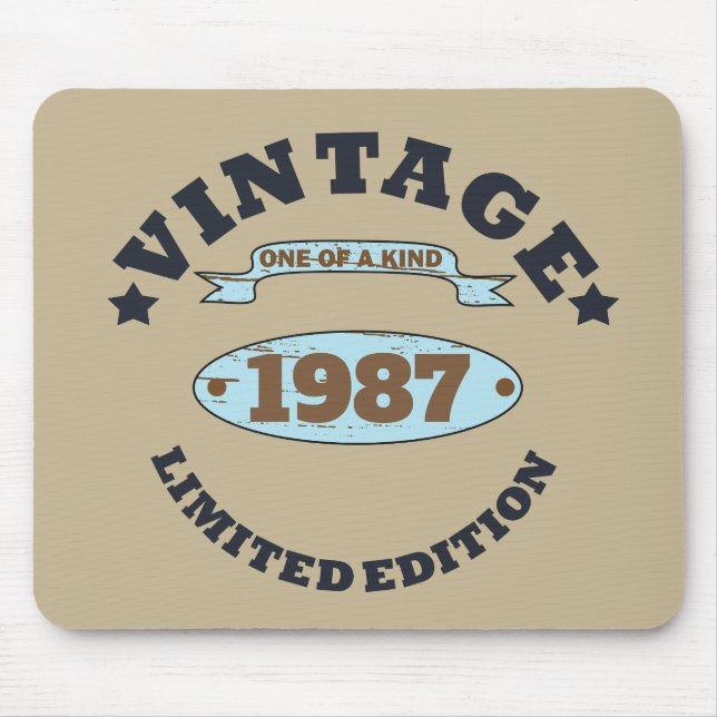 Personalized vintage birthday gift mouse pad (Front)