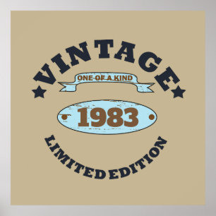 Personalized vintage birthday gift poster