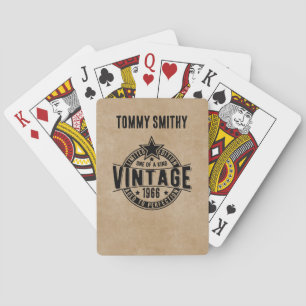 Personalized Vintage Birthday Playing Cards