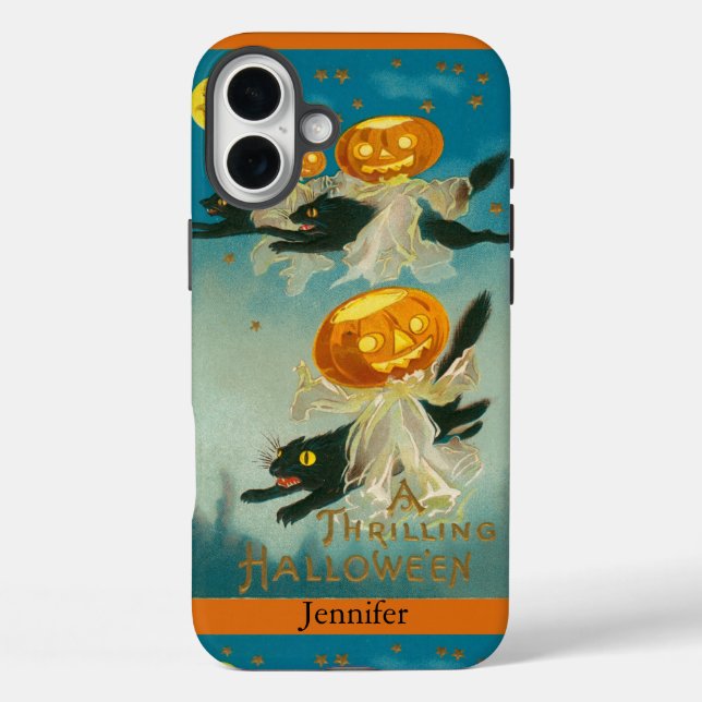 Personalized Vintage Cats Halloween Phone Case (Back)