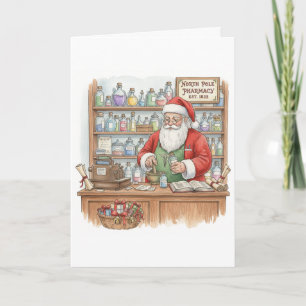 Personalized Vintage Christmas Card for Pharmacist