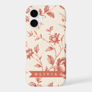 Personalized vintage delicate floral toile design