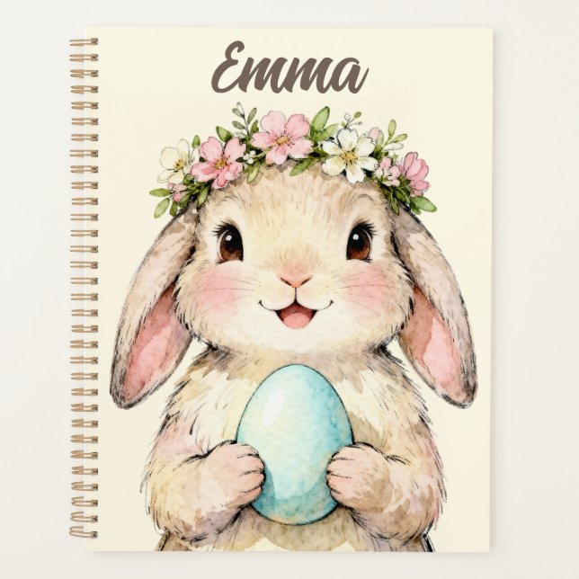 Personalized Vintage Easter Bunny with Egg Planner (Front)