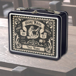 Personalized Vintage Home Made Metal Lunchbox