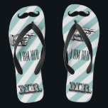 Personalized Vintage I am Her Mr. Stripes Thongs<br><div class="desc">Personalized Vintage I am Her Mr. Stripes Pattern - Photo Props! Honeymoon Beach Attire</div>