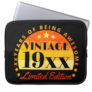 Personalized Vintage Limited Edition Birthday Laptop Sleeve
