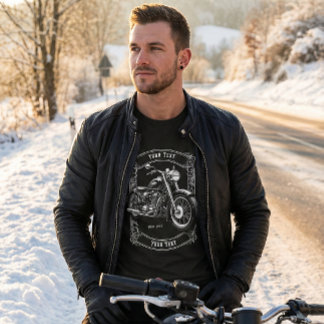 Personalized Vintage Motorcycle Biker Gift T-Shirt