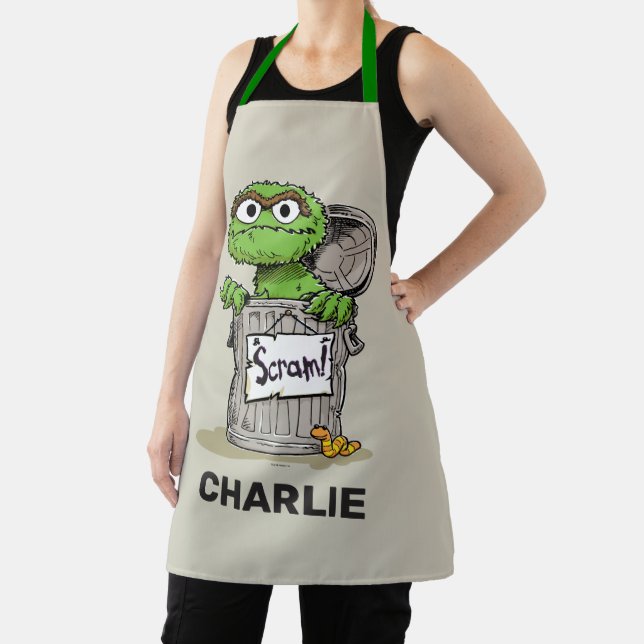 Personalized Vintage Oscar the Grouch Scram Apron (Insitu)