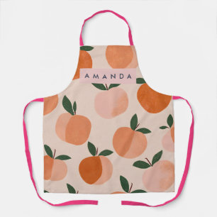 Personalized Vintage Peach Orchard Pattern Apron
