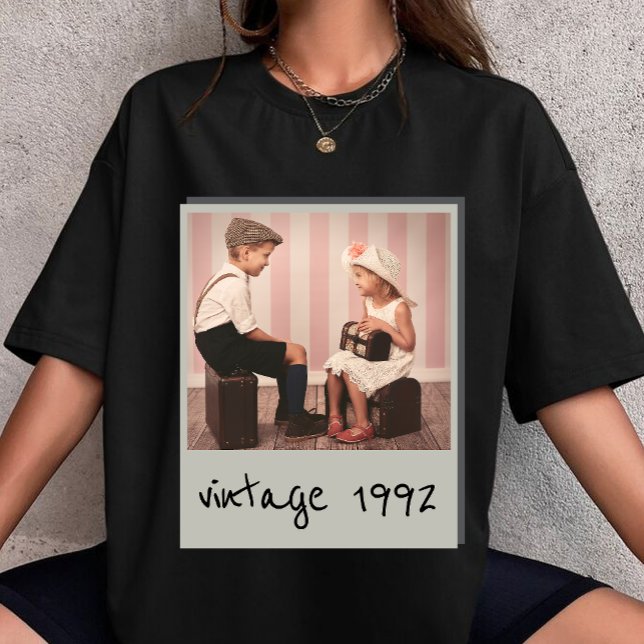 personalized Vintage Photo And Year Custom  T-Shirt (Creator Uploaded)