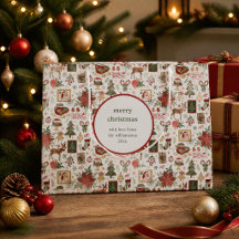 Personalized Vintage Postage Stamp Christmas