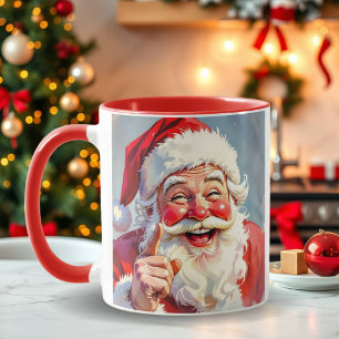 Personalized Vintage Santa Claus Christmas Mug