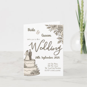 Personalized Vintage Sketch Elegant Calligraphy Card
