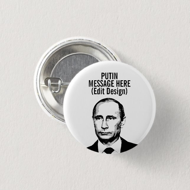 PERSONALIZED VLADIMIR PUTIN 3 CM ROUND BADGE (Front & Back)