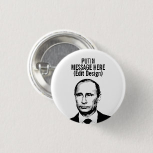 PERSONALIZED VLADIMIR PUTIN 3 CM ROUND BADGE
