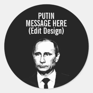 PERSONALIZED VLADIMIR PUTIN CLASSIC ROUND STICKER
