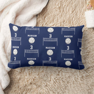 Personalized Volleyball Ball & Net Pattern Lumbar Cushion
