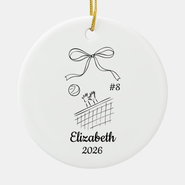 Personalized Volleyball Ornament Youth Volleyball  (Front)