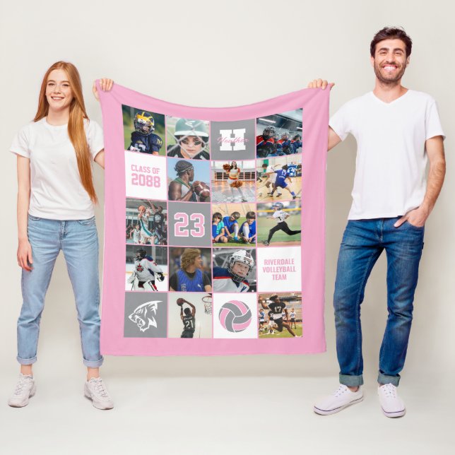 Personalized Volleyball Senior Gift Custom Color Fleece Blanket (In Situ)
