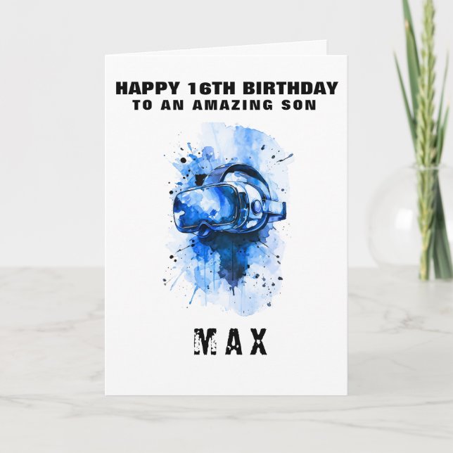 Personalized VR Gaming Birthday Card (Front)