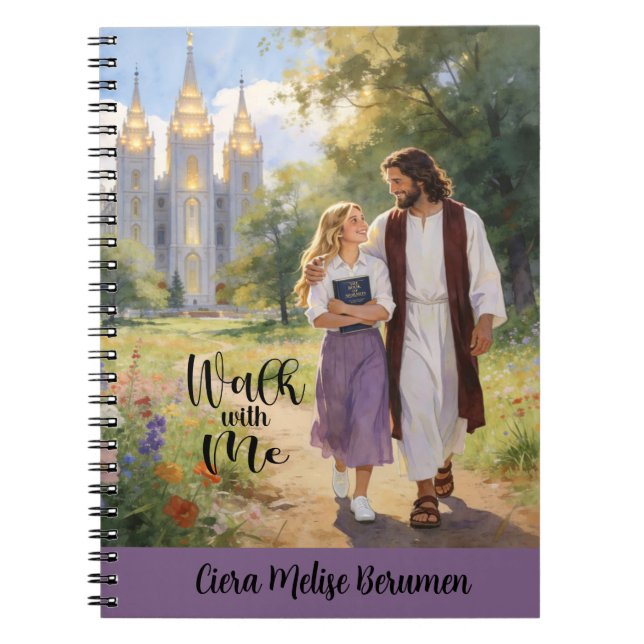 Personalized Walk with Me Christian LDS Journal2 Notebook (Front)