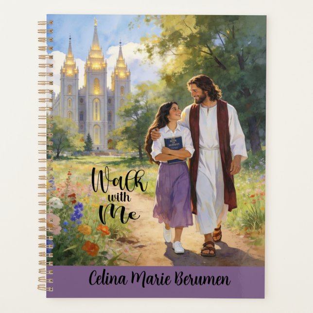 Personalized 'Walk with Me' Christian LDS Planner3 Planner (Front)