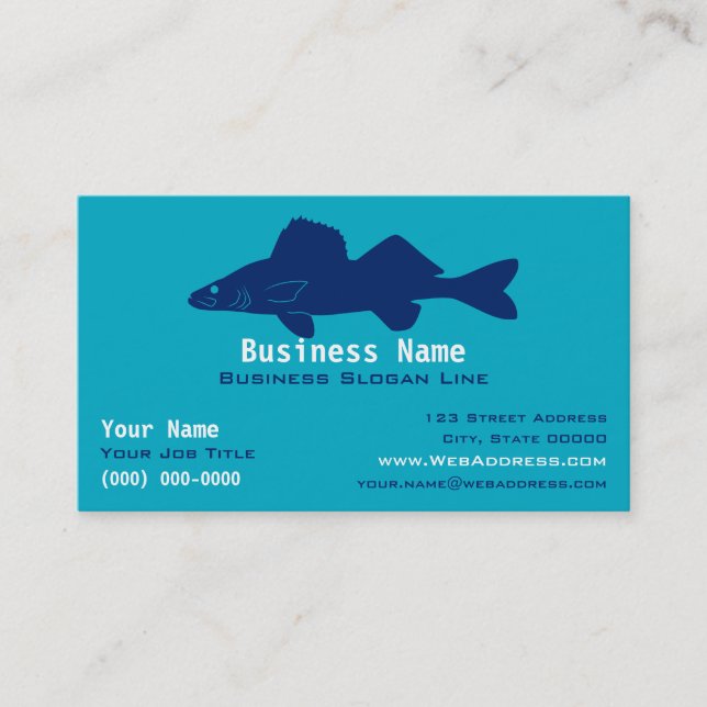 Personalized Walleye Fishing Guide / Charter  Business Card (Front)