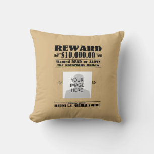 Personalized Wanted Dead or Alive Cushion