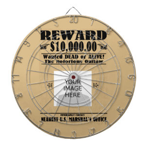 Personalized Wanted Dead or Alive Dartboard