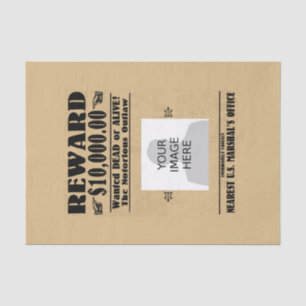Personalized Wanted Dead or Alive Tissue Paper