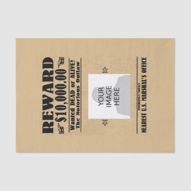 Personalized Wanted Dead or Alive Tissue Paper (Front)