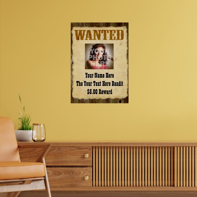 Personalized Wanted Old-Time Photo Posters (Living Room 2)
