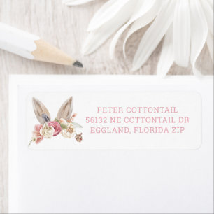 Personalized Watercolor Bunny Easter  Return Address Label