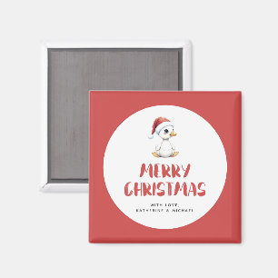 Personalized Watercolor Christmas Goose Duck Magnet