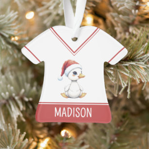 Personalized Watercolor Christmas Goose Duck Ornament