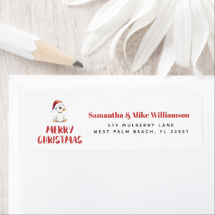 Personalized Watercolor Christmas Goose Duck Return Address Label
