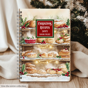 Personalized Watercolor Christmas Recipe Journal