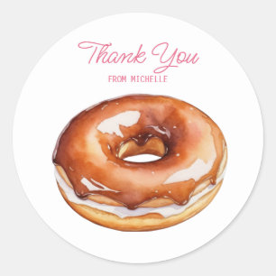 Personalized Watercolor Donut  Classic Round Sticker