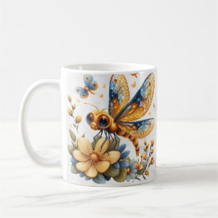Personalized Watercolor Dragonfly Mug