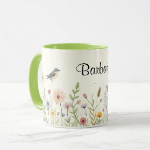 Personalized Watercolor Flowers Coffee Mug